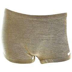 Vintage Pierre Cardin 1970s Gold Metallic Sexy 70s Disco Hot Pants / Shorts 12