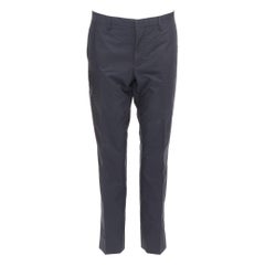LANVIN pantaloni affusolati neri in crepe di misto lana con chiusura a scomparsa FR44 XS