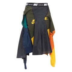 SACAI NIKE multicolor black university hybrid deconstructed skirt S