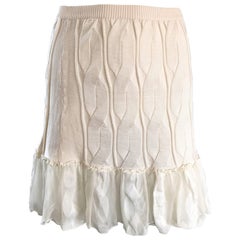 Vintage 1990s Calvin Klein Collection Ivory Silk Mini Skirt Or Strapless Top Unworn 90s