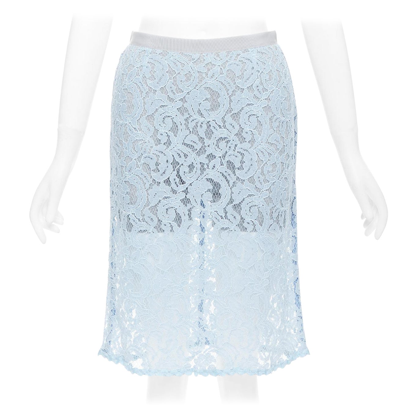 SACAI LUCK light blue rayon blend lace grey lined skort skirt JP1 S For Sale