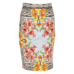 GIVENCHY Riccardo Tisci 2012 Birds of Paradise boucle tweed pencil skirt FR38 M