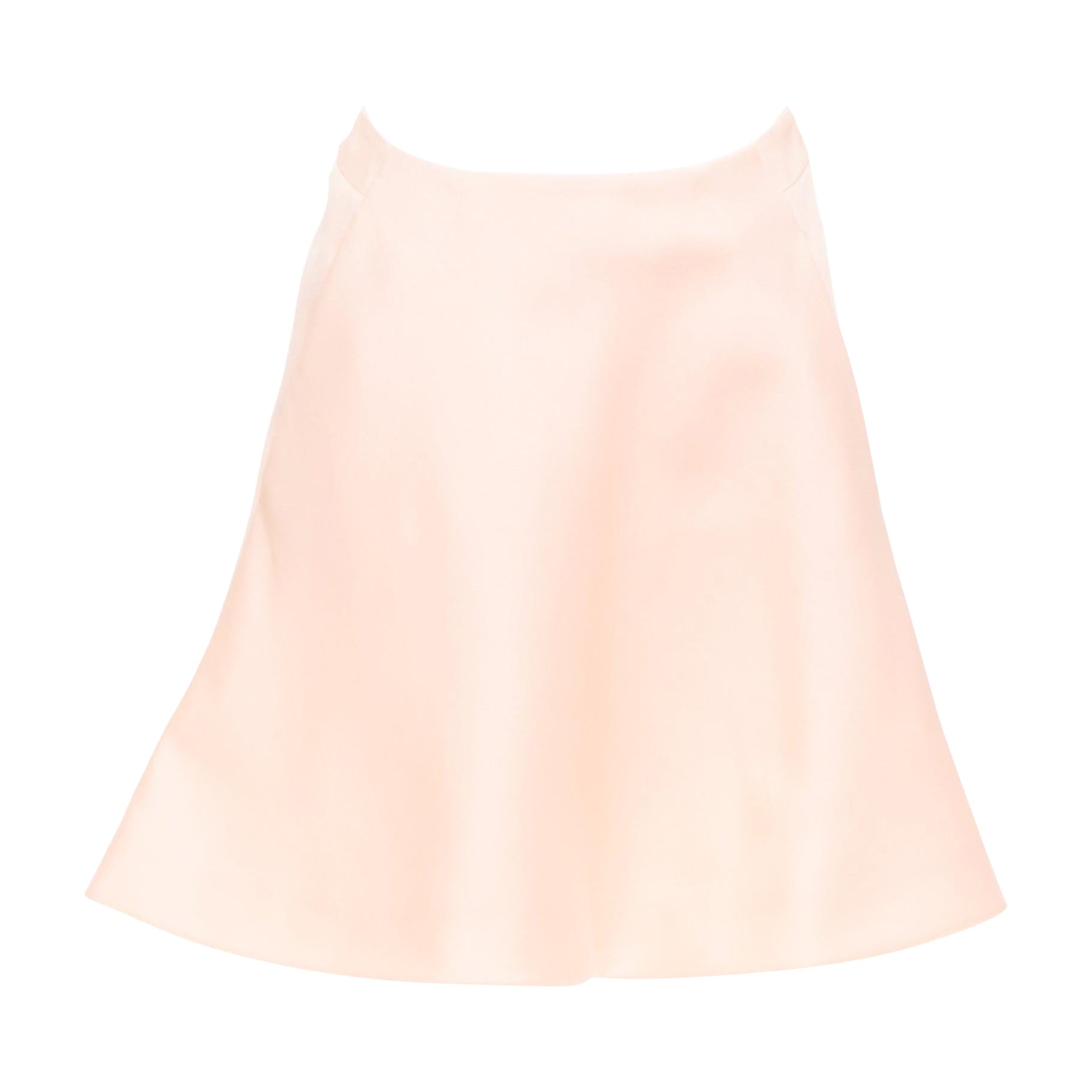 BALENCIAGA 2013 pink 100% silk crepe panelled Aline knee skirt FR38 M