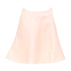 BALENCIAGA 2013 pink 100% silk crepe panelled Aline knee skirt FR38 M
