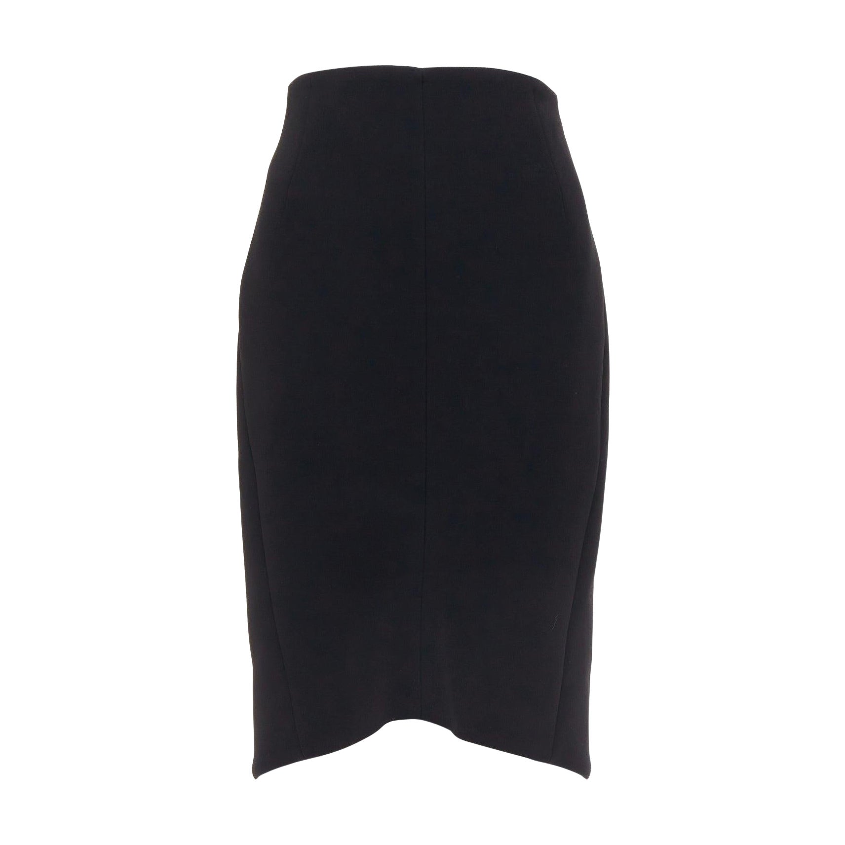 BALENCIAGA 2013 black scuba hi low waistband hem pencil skirt FR36 S For Sale