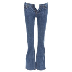 LOUIS VUITTON brown logo blue cotton pocket bootcut jeans FR34 XS