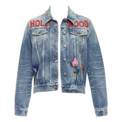 GUCCI HOLLYWOOD bunny blue washed denim jacket IT40 S