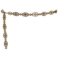 Rare 1970s Yves Saint Laurent Gold Meadillion YSL Vintage Chain Belt or Necklace 4