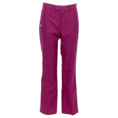 Balenciaga Demna 2017 pantaloni affusolati in gomma BB viola con logo FR34 XS