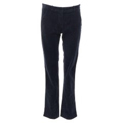 BALENCIAGA 2011 pantalon droit taille moyenne en velours côtelé noir FR36 S