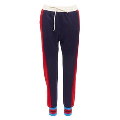 Gucci pantaloni della tuta affusolati a righe tricolori colorblock XS