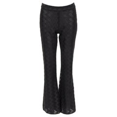 GIAMBATTISTA VALLI GIAMBA black zigzag lace lined flare pants IT40 XS