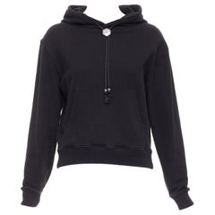 SAINT LAURENT 2018 noir coton argenté cowboy cordon de serrage sweat à capuche M