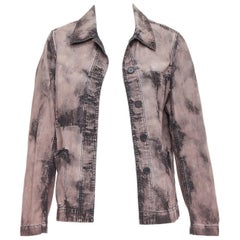 CHRISTIAN DIOR 2020 purple acid wash tie dye bee overshirt jacket FR38 M