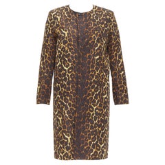TOGA PULLA brown leopard animal print padded shoulder coat JP1 S
