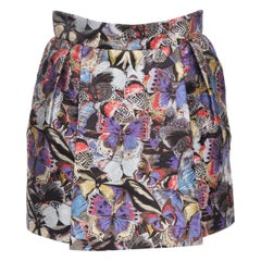 VALENTINO purple silk blend butterfly jacquard high waisted skirt IT38 XS