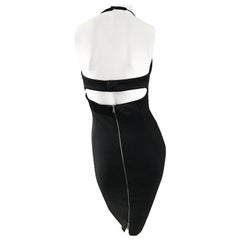 Vintage Narcisco Rodriguez First Collection 1997 Black Sexy Bodycon Cut - Out Back Dress