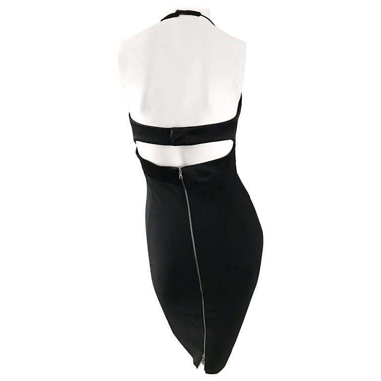 first backless dress Long Halter A-Line Backless Wedding Guest Dress Simple Chiffon Bridesmaid Dress With Slit main image 1