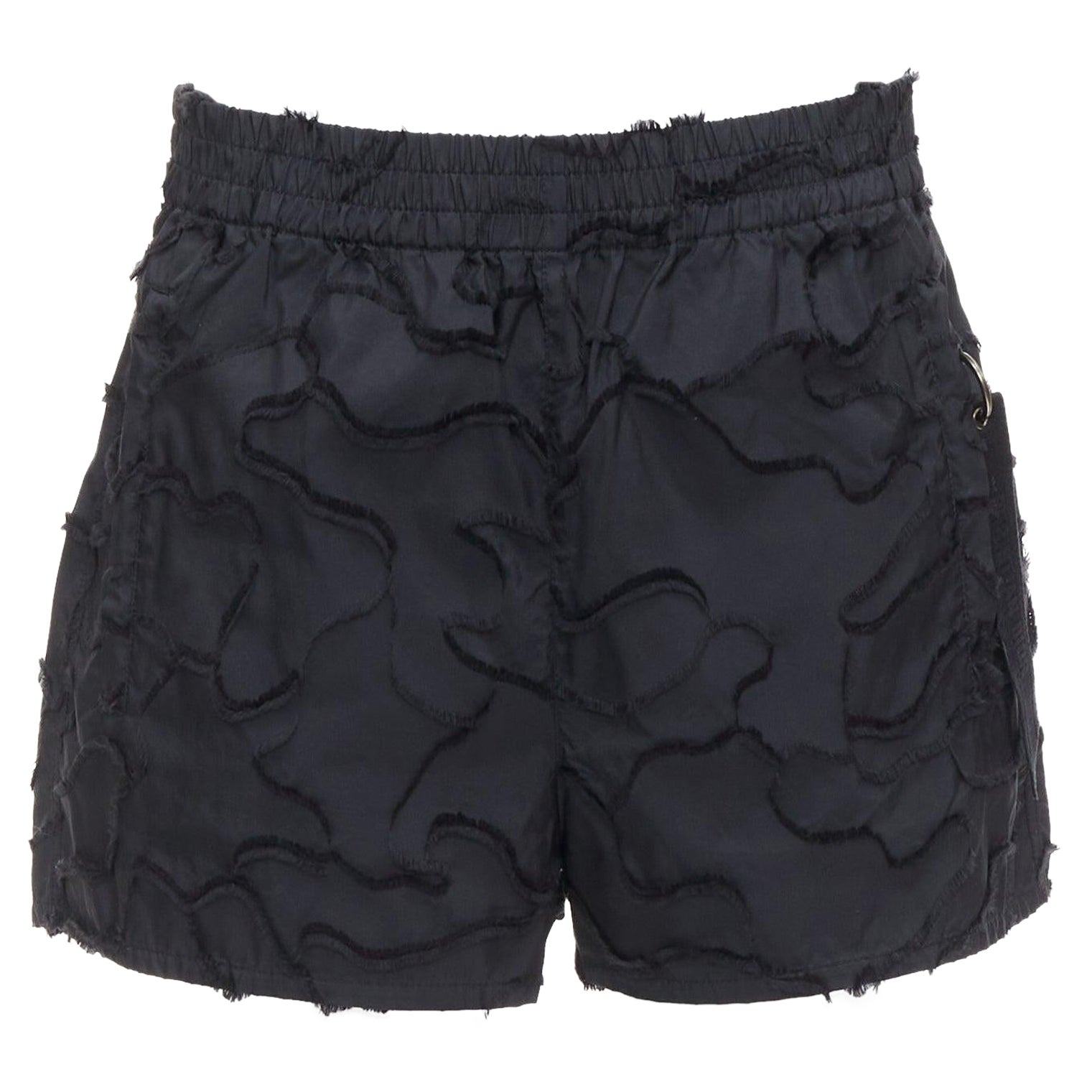 CHRISTIAN DIOR black camouflage patch applique logo shorts FR36 S For Sale