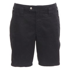SAINT LAURENT 2018 bermudas negras de algodón ramio con bolsillo trasero FR36 S