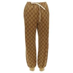 GUCCI GG Supreme brown monogram drawstring technical joggers S