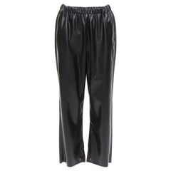 MAISON MARGIELA MM6 MM6 pantalon cropped en faux cuir noir avec œillets IT38 XS