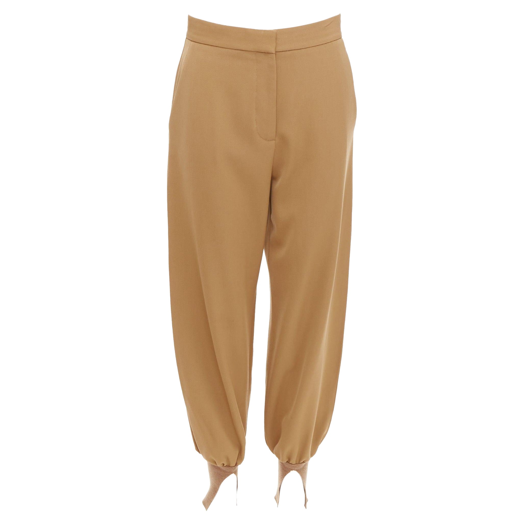 STELLA MCCARTNEY Pantalon effilé à ourlet côtelé et ballons IT36 XXS