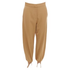 STELLA MCCARTNEY camel ribbed hem balloon tapered pants IT36 XXS