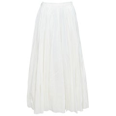 BOY BAND OF OUTSIDER jupe midi plissée en coton de soie blanche taille US0 XS