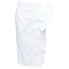 MAX MARA SFILATA jupe boutonnée asymétrique en coton blanc IT36 XXS