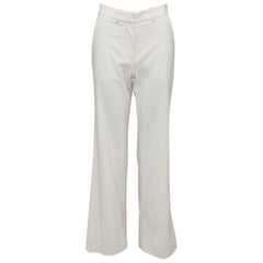 JOSEPH beige Schurwollmischung Classic Hose mit weitem Bein FR34 XS