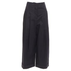 OLD CELINE Phoebe Philo Schwarze weite Hose aus Baumwolle mit hoher Taille FR34 XS