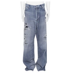BALENCIAGA Demna 2023 - Sweat-pantalon large à imprimé jean bleu trompe-l'œil S