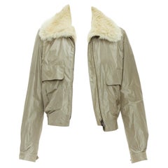 YVES SAINT LAURENT Edition 24 2009 Vintage fur collared nylon aviator jacket M