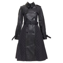 JEAN PAUL GAULTIER Vintage faux leather reversed quilted trench coat IT38 XS
