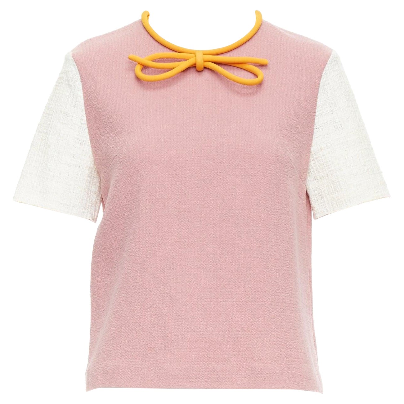 ROKSANDA Orangefarbenes Oberteil mit Schleife aus staubrosa Wolle und Baumwollmischung im Angebot