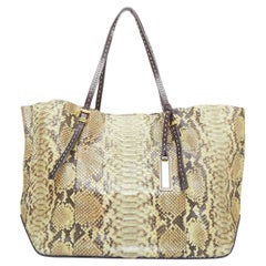 MICHAEL KORS COLLECTION Gia beige natural scaled leather tote bag
