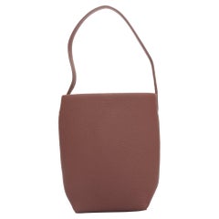 THE ROW N/S Park Small Cognac Brown PLD top handle minimal tote bag