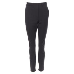 VICTORIA BEKHAM black stiff structured heavy fabric skinny pants UK10 M