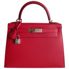 Hermes Kelly Bag 28cm Rouge Casaque Epsom Sellier 