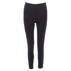 PRADA navy panelled high waist cropped minimal classic pants IT40 S