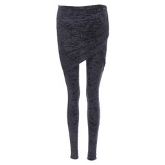 Balenciaga Demna 2019, legging in velluto nero drappeggiato FR34 XS