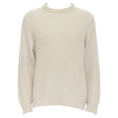 ERMENEGILDO ZEGNA Pullover aus beigefarbenem Kasshmere mit Rippenmuster EU48 M