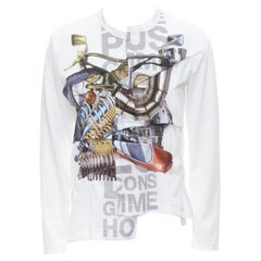 COMME DES GARCONS HOMME PLUS 2020 top estampado deconstruido con parte delantera fruncida S