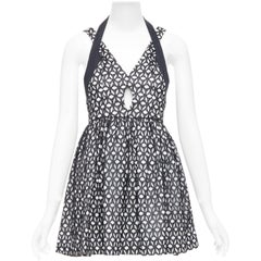 ALICE MCCALL Dust to Glory black eyelet overlay halter mini dress UK8 S