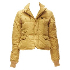DSQUARED2 mustardweiße Blazerjacke mit 3 Schubladen und Gänseblümchenbesatz IT38 XS