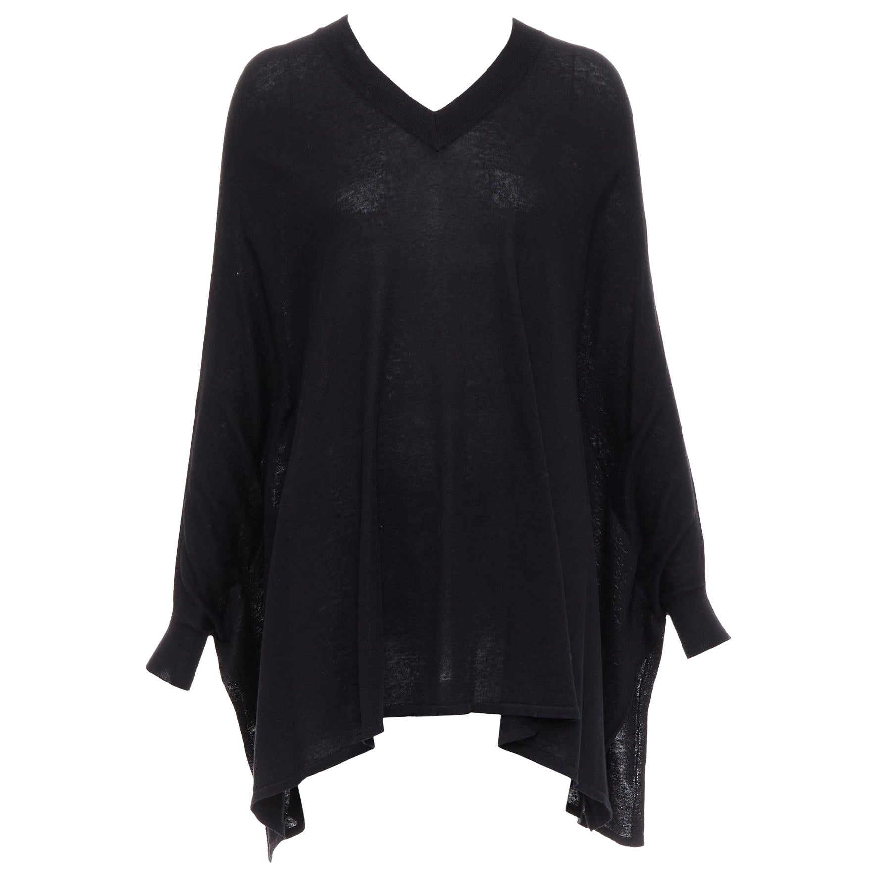 MAISON MARGIELA 2012 charcoal grey silk linen batwing pullover sweater S For Sale