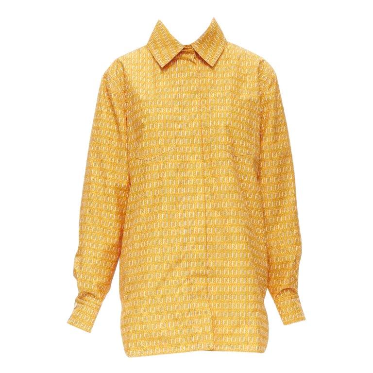 FENDI Forever Fendi woven FF Zucca logo print nylon windbreaker shirt IT40 S For Sale