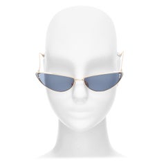 CHRISTIAN DIOR TF22020406 gold trim blue half moon cat eye sunglasses