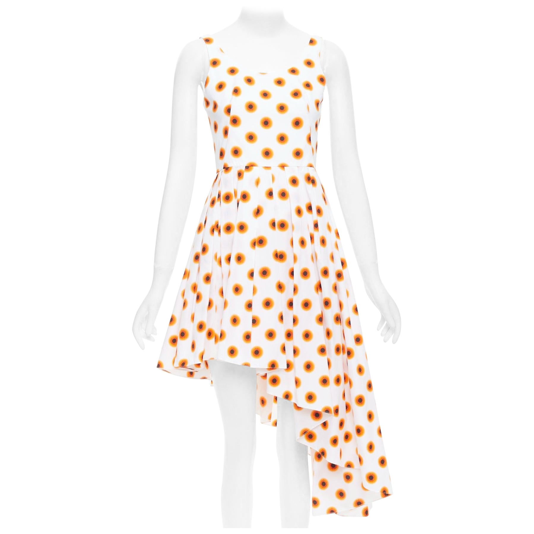 ALEXANDER MCQUEEN 2022 Iris orange peinture à pois asymétriques taille IT 38 XS en vente
